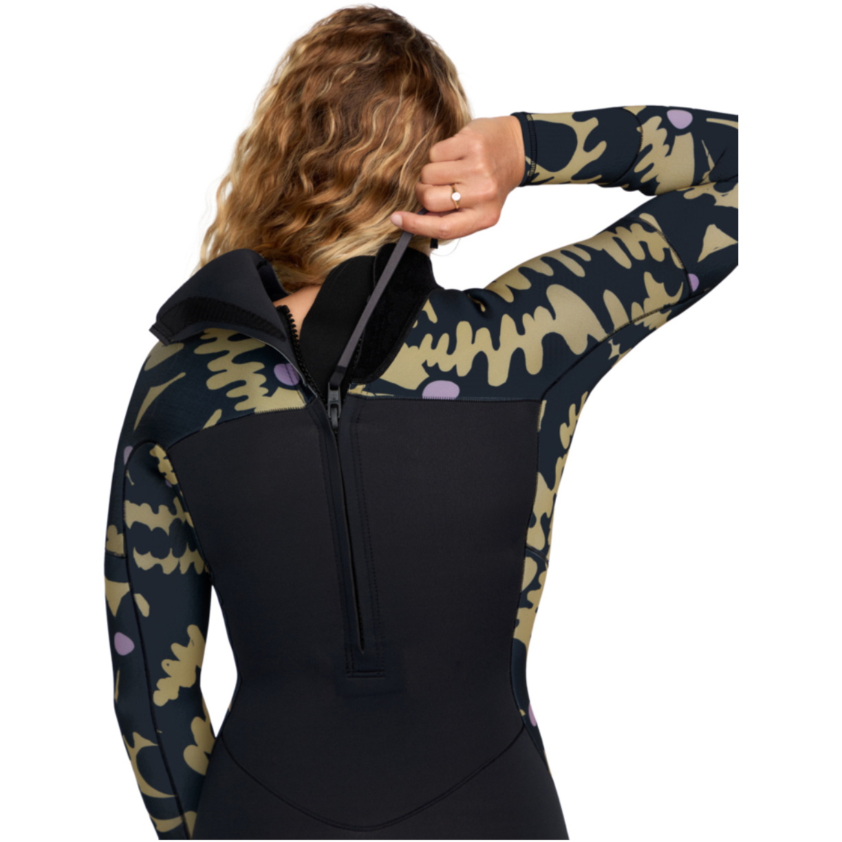 2025 Roxy Frauen Swell Natural 4/3mm Rückenreißverschluss Neoprenanzug 26BW213512 - Black Floral